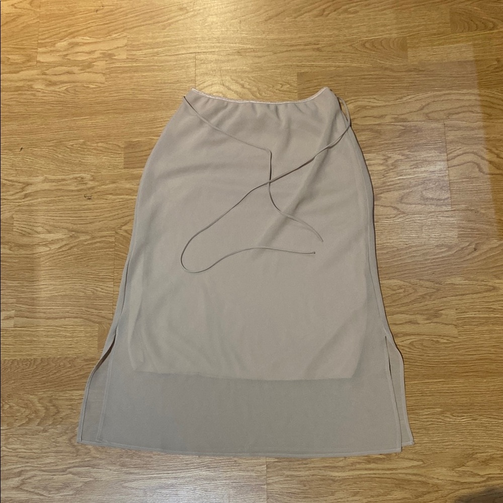 Forever 21 Tan Midi Slit Skirt Casual